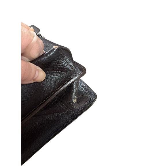 "KENNETH COLE NEW YORK" VTG Leather Briefcase Dk. Brown/Black Messenger Bag - Picture 6 of 16